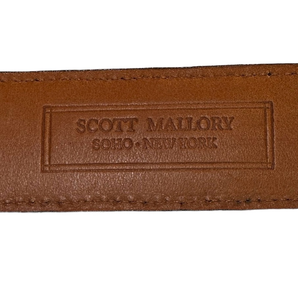 Scott Mallory SoHo New York Size 38 Genuine Croc Leather Brown Belt - Picture 7 of 7